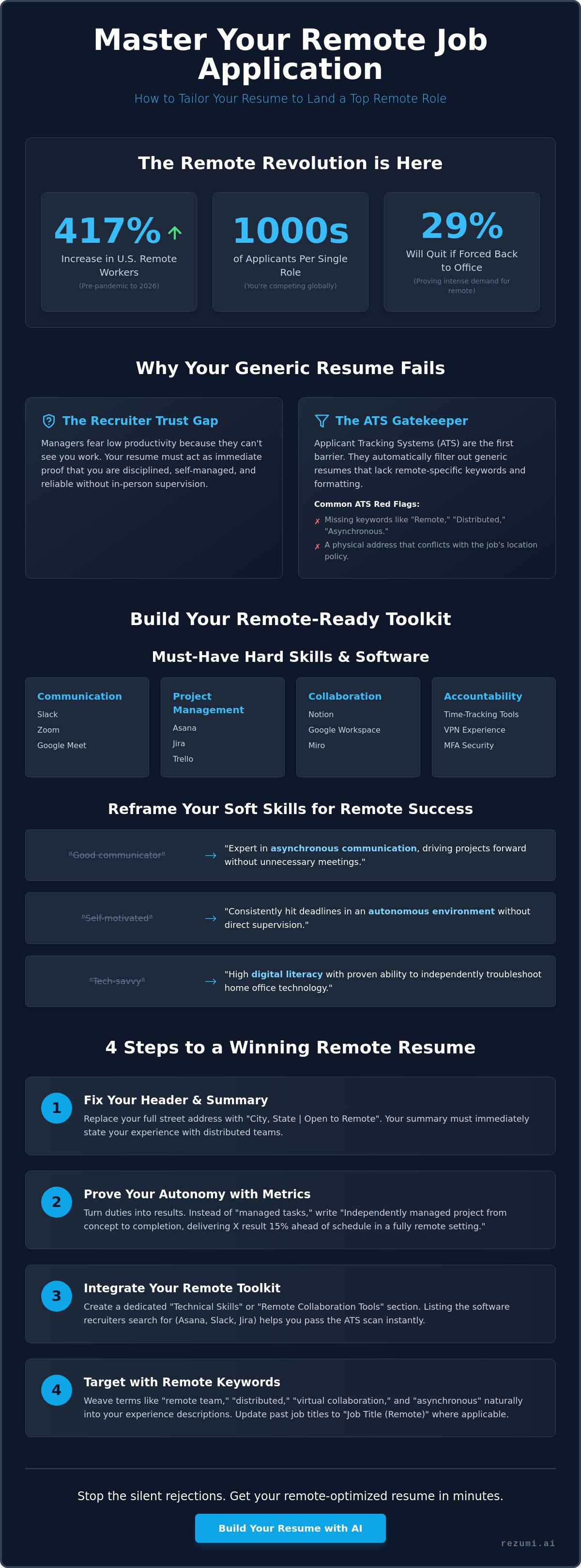 How to Tailor Your Resume for a Remote Job: The 2026 Resume Maker Guide infographic
