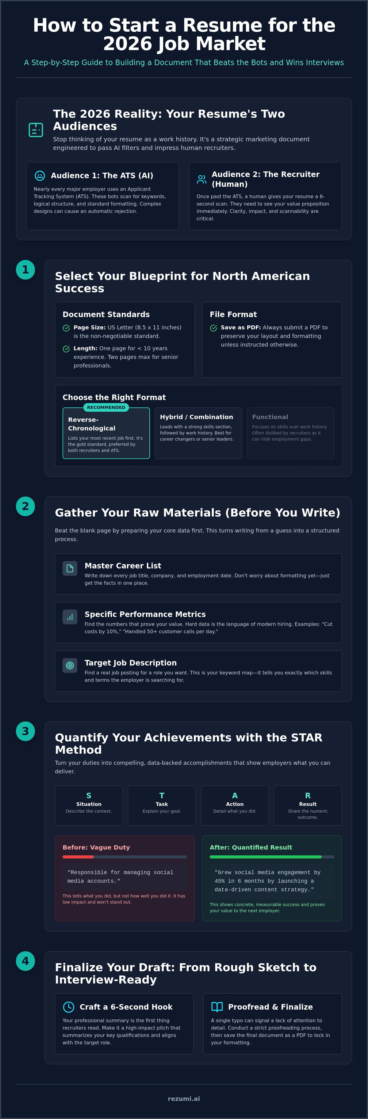 How to Start a Resume: A Strategic Guide for the 2026 Job Market infographic
