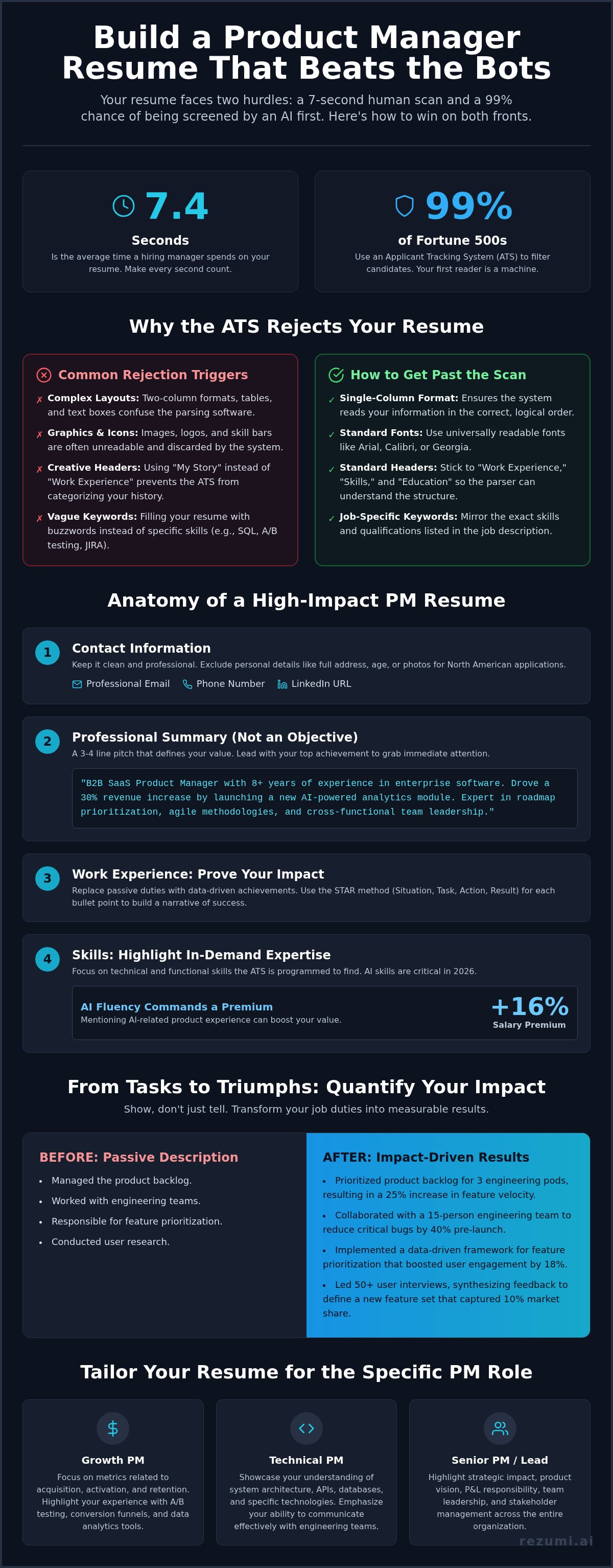 Product Manager Resume: The 2026 Guide to Beating the ATS infographic